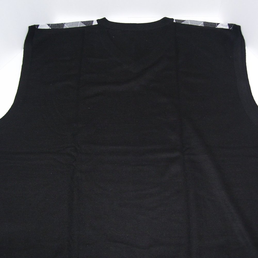 2X St. Patrick V-Neck Black Argyle Sweater Vest 2XL - Picture 5 of 6